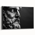 Black and white vintage poster art of Rome landscape on framed canvas, suitable for bedroom wall decor.