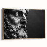 Framed canvas depicting a vintage-style Rome landscape in black and gold tones, ideal for bedroom wall art.