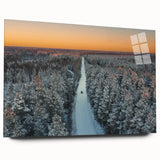 Large abstract wall art of a European scenery in Latvia on acrylic glass, ideal for bedroom or dining room decor.