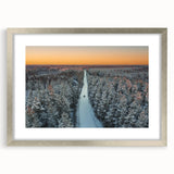 Extra large abstract art print of a European landscape in muted earth tones, framed in silver, ideal for living room decor.