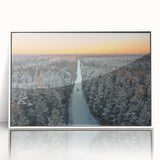 Large art print of a scenic Latvian landscape, in muted earth tones on a framed acrylic, ideal for modern art wall decor.