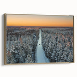 Framed canvas depicting a vintage-style Latvian landscape in muted gold and black tones, suitable for bedroom decor.