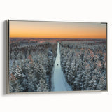 Landscape art painting of a European scene in Latvia on a framed canvas.