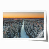 Rolled print of a European landscape in pastel shades, ideal for art wall dining room.