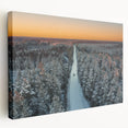 Side view of a stretched canvas featuring a European cityscape in muted earth tones, suitable for kitchen wall art.