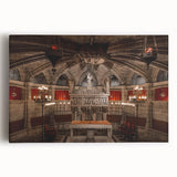 Black and white stretched canvas of Barcelona scenery, ideal for kitchen wall art or bedroom ambiance.