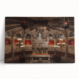 Black and white large art print of Barcelona scenery on stretched canvas, suitable for kitchen wall art.