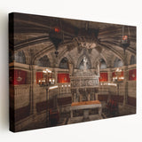 Large art depicting a vibrant Barcelona cityscape on stretched canvas, ideal for kitchen wall décor.