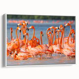 Vintage poster art of Yucatan scenery on a framed canvas, featuring vibrant colors, ideal for living room decor.