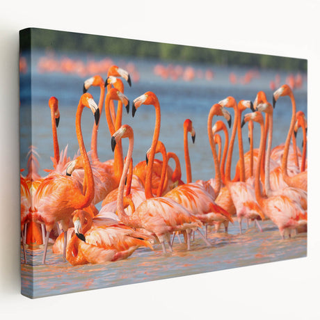 Large canvas print depicting the Yucatan scenery in vivid green and blue tones, suitable for kitchen wall art.
