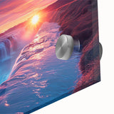 Large abstract wall art depicting the Argentinian landscape in mid-century modernist style, rendered in acrylic glass.