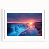 Abstract art print of an Argentine landscape in muted earth tones on a framed white canvas, suitable for dining room decor.