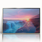 Mid-century modernist art of Argentine scenery in muted earth tones on a framed acrylic, ideal for nursery wall decor.