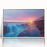 Art Deco poster of an Argentine landscape in pastel colors on a framed acrylic, ideal for nursery wall art.