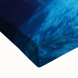 Large art featuring a black and white landscape painting of Argentinian scenery on stretched canvas, ideal for bedroom decor.