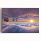 Black and white photograph of Bolivian landscape on stretched canvas, ideal for kitchen wall art.