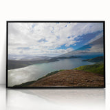 Large abstract wall art featuring a stylized Brazilian landscape in bold colors on a framed acrylic.