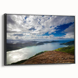 Black and white vintage poster art of a Brazilian landscape on framed canvas, ideal for bedroom wall decor.