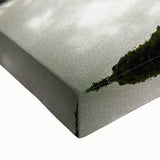 Large art featuring a black and white landscape painting of Brazilian scenery on stretched canvas.