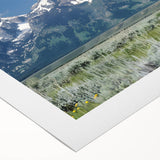 Art deco poster of Grand Tetons landscape in muted earth tones on rolled canvas, suitable for dining room wall art.