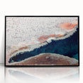 Large abstract wall art featuring a Yellowstone scenery in muted earth tones on a framed acrylic.