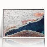 Acrylic print of Yellowstone scenery with vibrant green and blue tones in an art deco style, ideal for modern art wall decor.