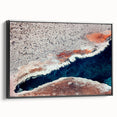 Black and white framed canvas of Yellowstone landscape, ideal for bedroom wall art in a vintage poster style.