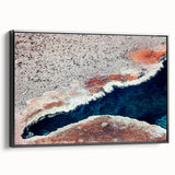 Black and white framed canvas of Yellowstone landscape, ideal for bedroom wall art in a vintage poster style.