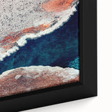 Black framed canvas depicting Yellowstone scenery with textured, colorful art in extra large format.