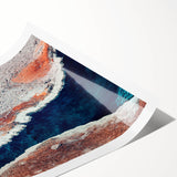 Extra large wall art of line art flowers in muted earth tones on a rolled canvas, ideal for large living room wall decor.