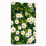 Large abstract wall art depicting spring season in vibrant green and yellow tones on acrylic glass.