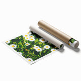 Extra large rolled print of spring floral art in pastel shades, suitable for classy bathroom or large living room decor.