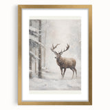 Extra large abstract art print featuring textured swirls in cool blue and gray tones, framed in gold.