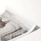 Extra large wall art featuring line art flowers in black on a white background, rolled print format.