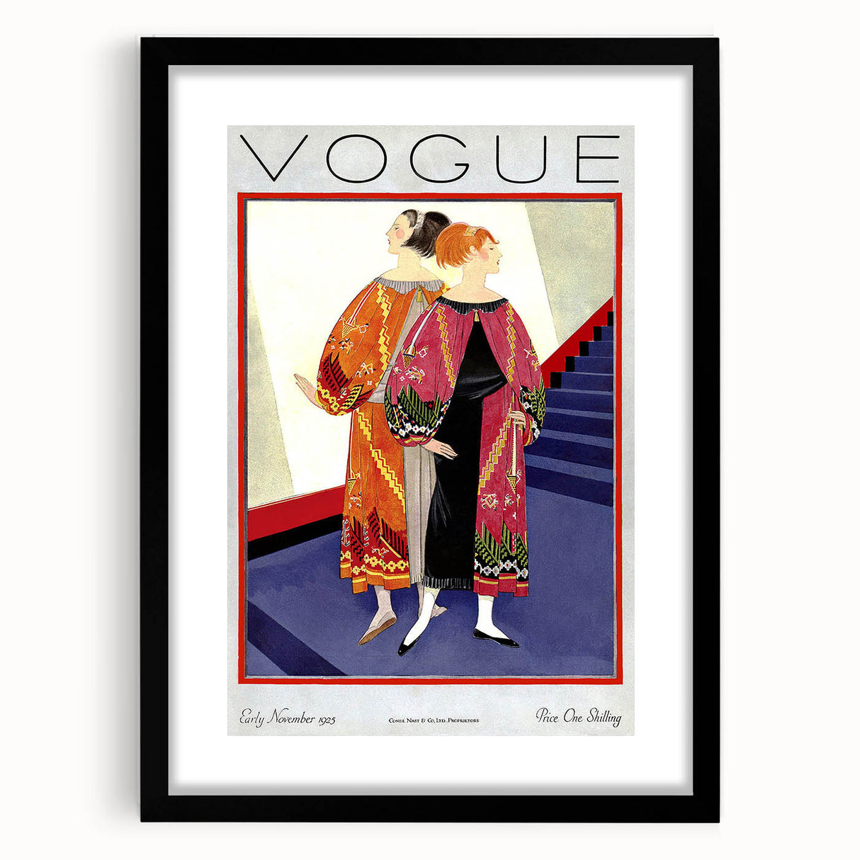 1925 Art Deco Vogue Fashion Print - Embroidered Coats Wall Art