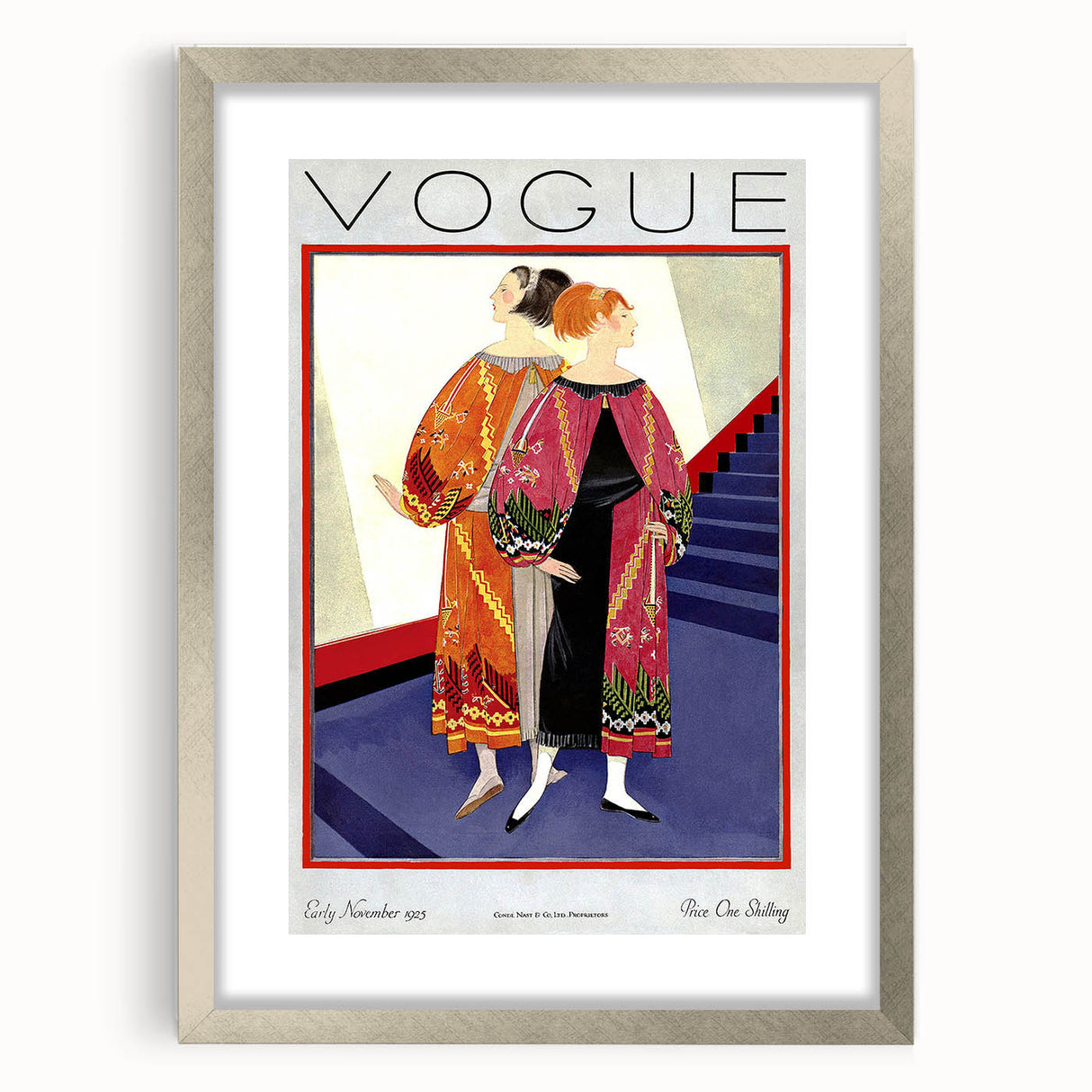 1925 Art Deco Vogue Fashion Print - Embroidered Coats Wall Art