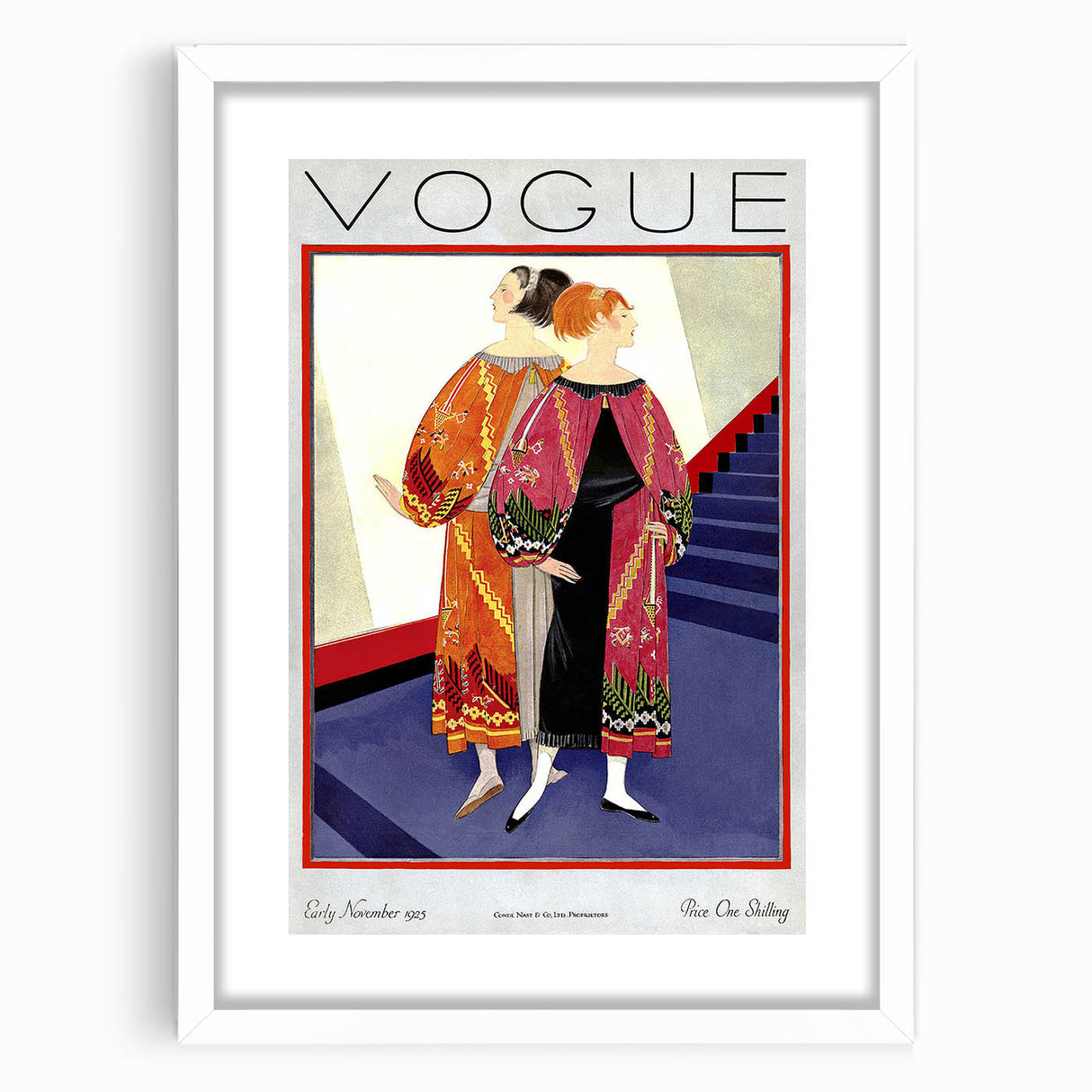 1925 Art Deco Vogue Fashion Print - Embroidered Coats Wall Art