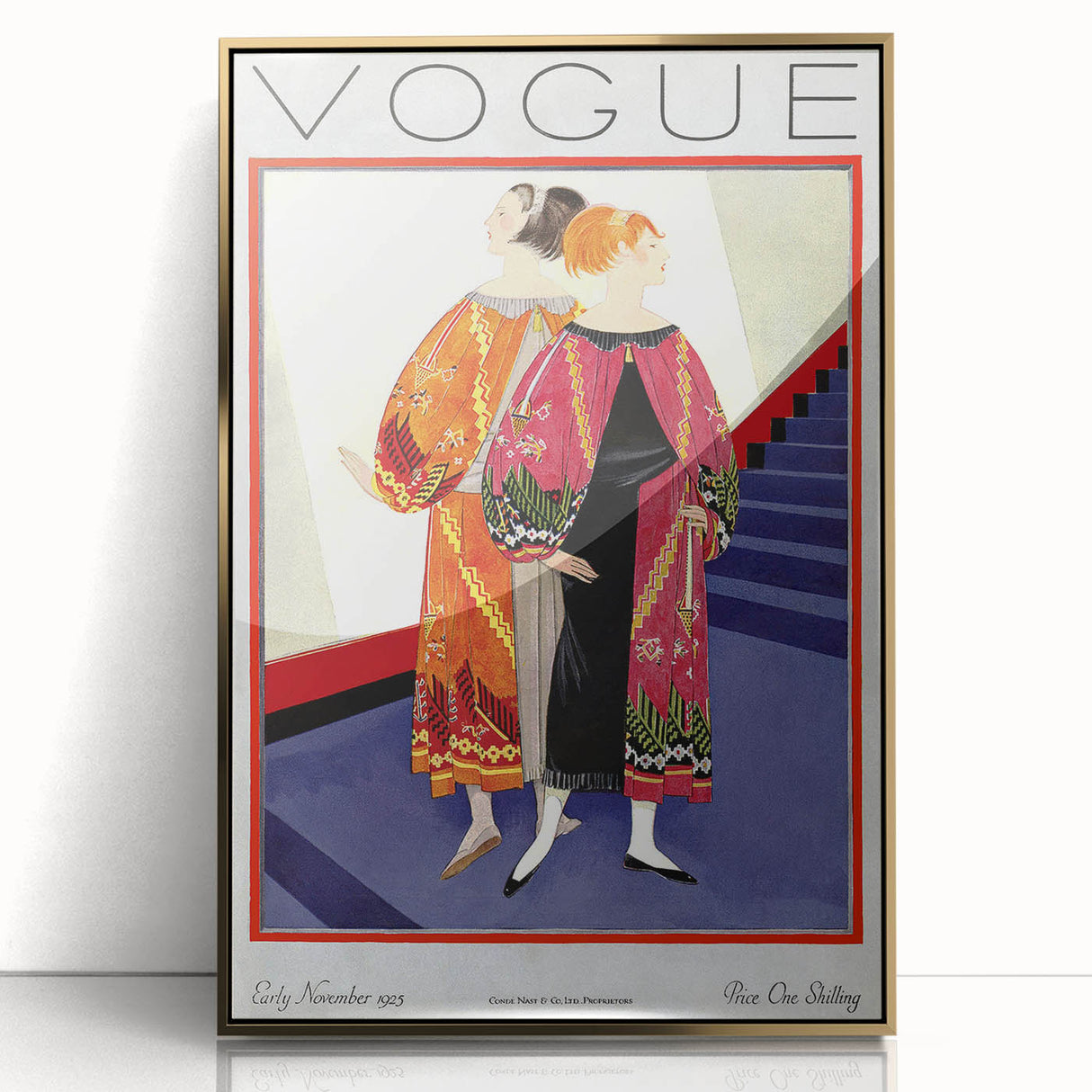 1925 Art Deco Vogue Fashion Print - Embroidered Coats Wall Art