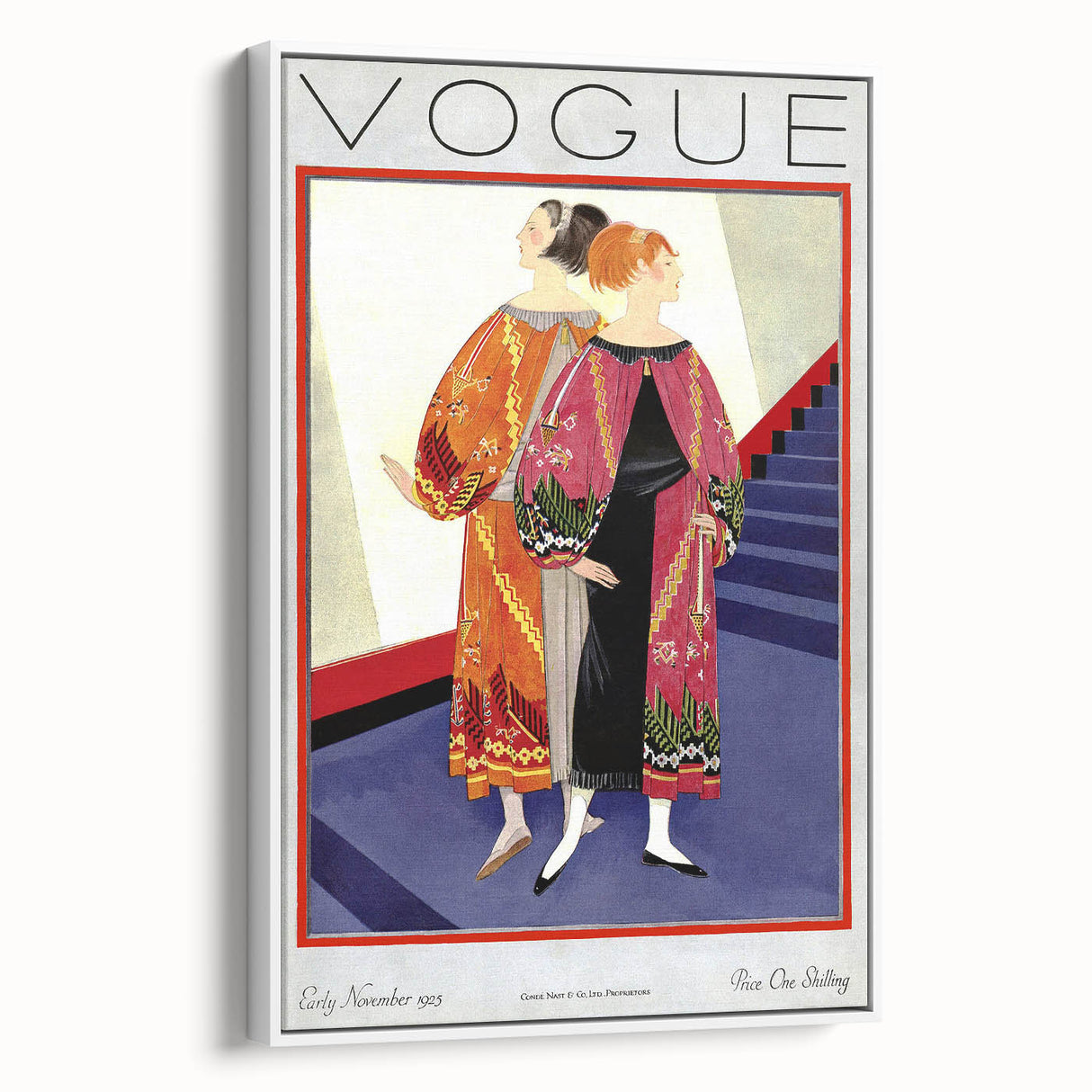 1925 Art Deco Vogue Fashion Print - Embroidered Coats Wall Art