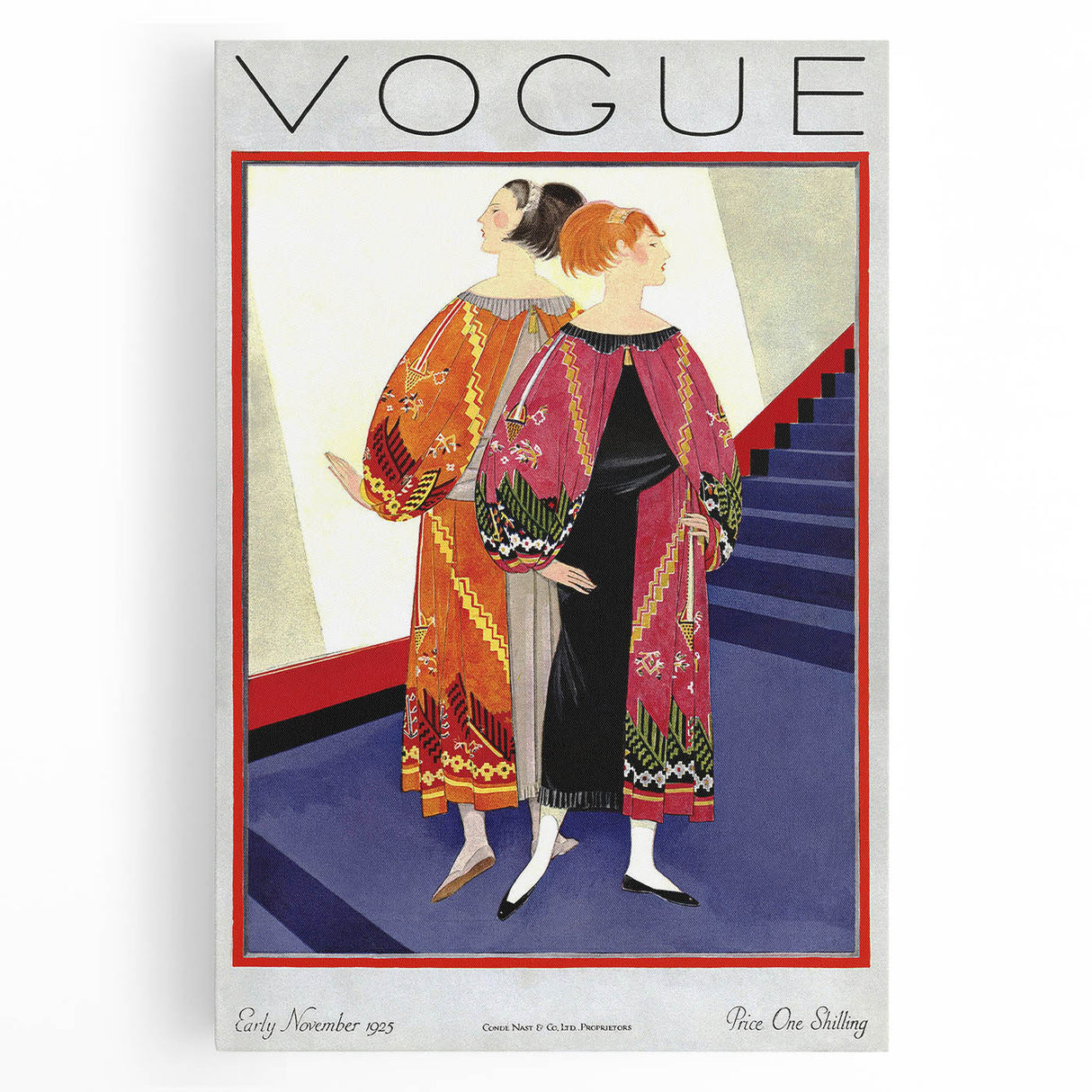 1925 Art Deco Vogue Fashion Print - Embroidered Coats Wall Art