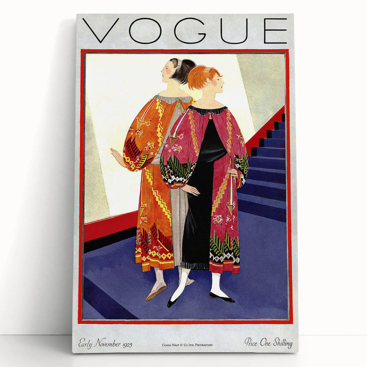 1925 Art Deco Vogue Fashion Print - Embroidered Coats Wall Art