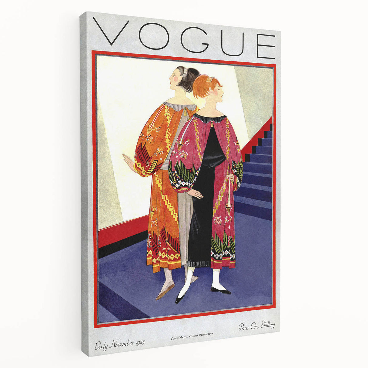 1925 Art Deco Vogue Fashion Print - Embroidered Coats Wall Art
