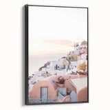 Black and white landscape art painting on framed canvas, featuring a serene mountain scene, ideal for bedroom decor.