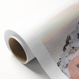 Art deco poster featuring a summer landscape in pastel shades on rolled canvas, ideal for nursery wall art.