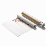 Extra large rolled print featuring a floral design in pastel shades, ideal for classy bathroom or large living room decor.