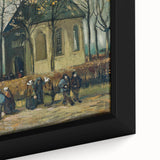 Close-up of a textured, extra large framed canvas depicting a colorful, abstract interpretation of Van Gogh's style.