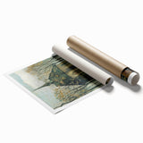 Extra large rolled canvas print of Van Gogh-inspired floral art in vibrant colors.