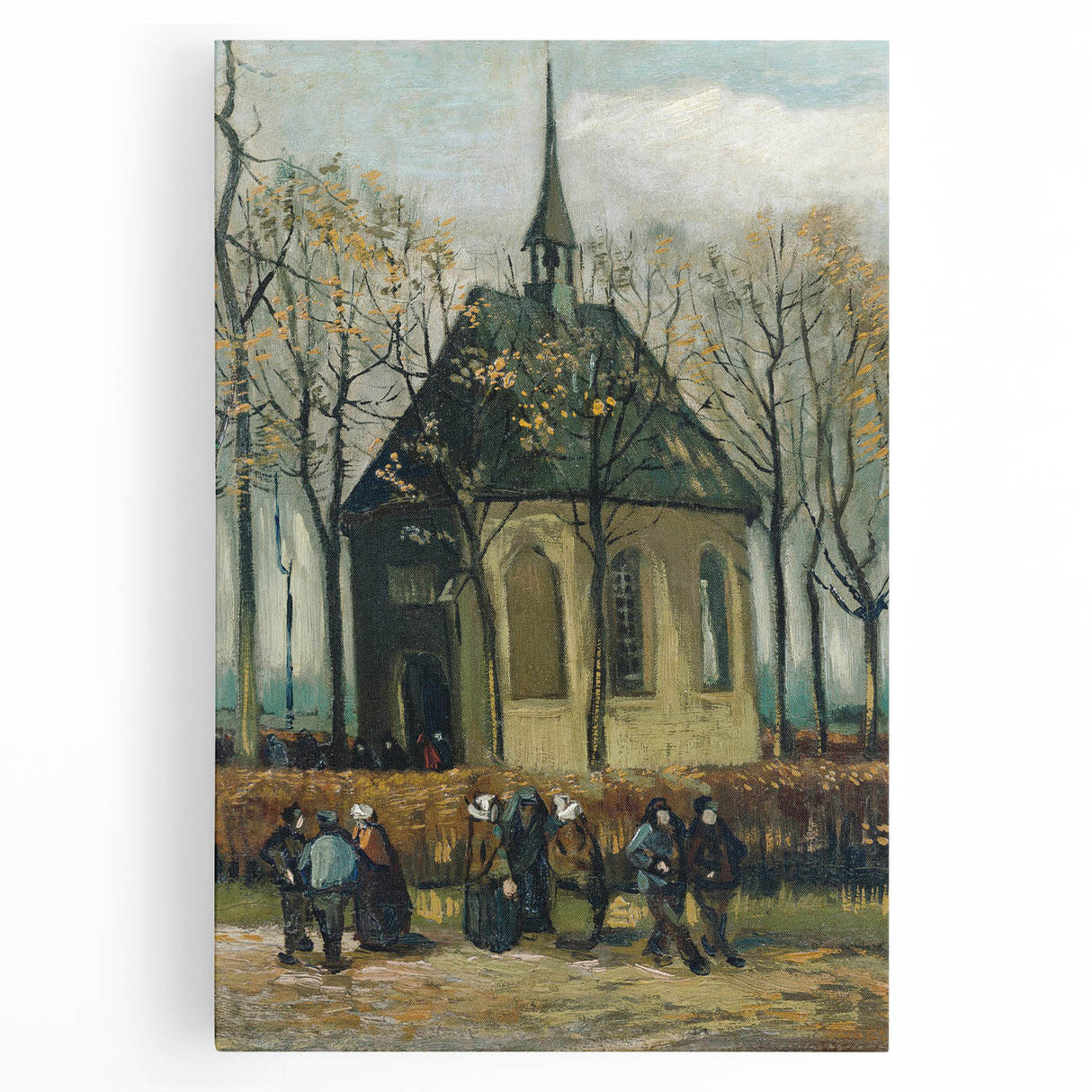Black and white print of Van Gogh's Starry Night on large stretched canvas, suitable as kitchen wall art or bedroom decor.