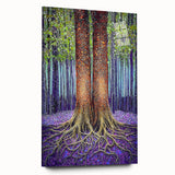 Abstract floral design on acrylic glass, showcasing vibrant colors and intricate patterns, viewed from the side without pins, perfect for modern decor.