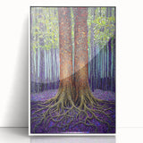 Framed abstract floral artwork in vibrant colors, featuring intricate designs on a white background, ideal for enhancing modern home decor aesthetics.